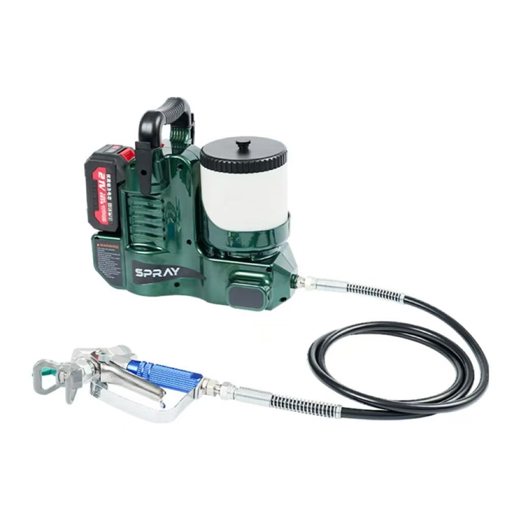 コードレスエアレススプレー機1.1L/分高圧塗装機1*21V 500W リチウム電池付き6 速度調整可能/1.2L ホッパー/最大圧力 15Mpa 電気住宅塗装機