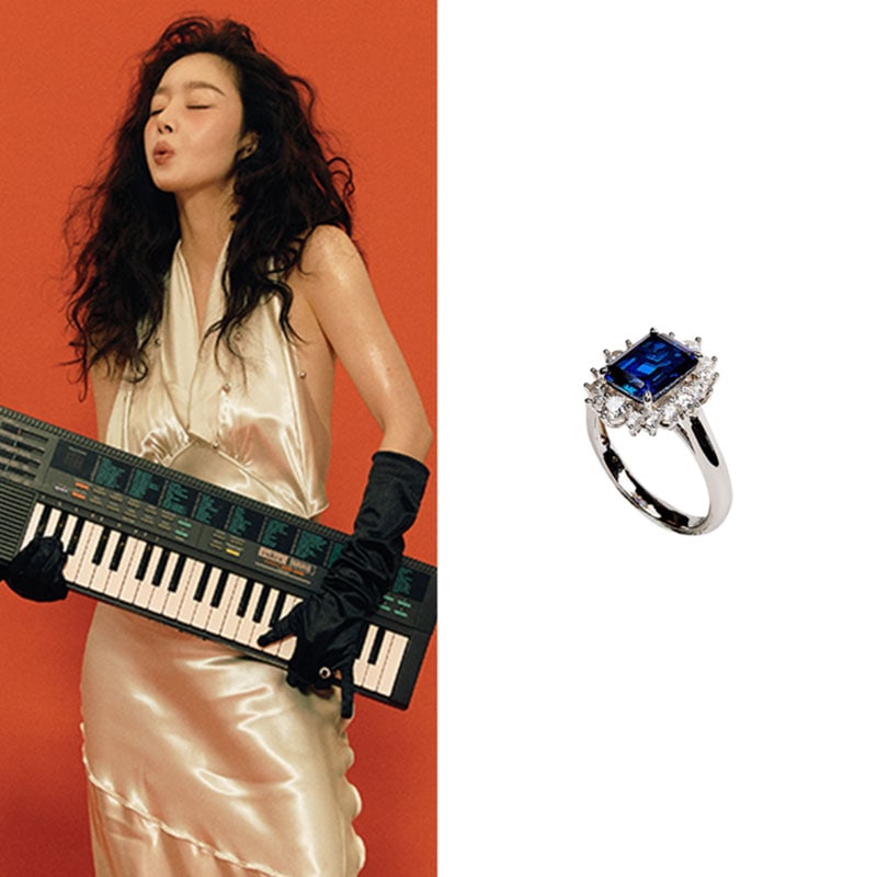 [ハンソンファスウパリアン着用]ビクトリアブルークラスタリング/韓国ファッション/韓国ファッションスタイル/韓国ストリートファッション/SNSで人気/韓国の人気ブランド