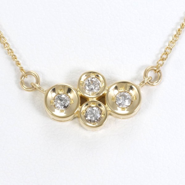 K18 18金 YG イエローゴールド ネックレス ダイヤ 0.12 約41cm ジュエリー 中古