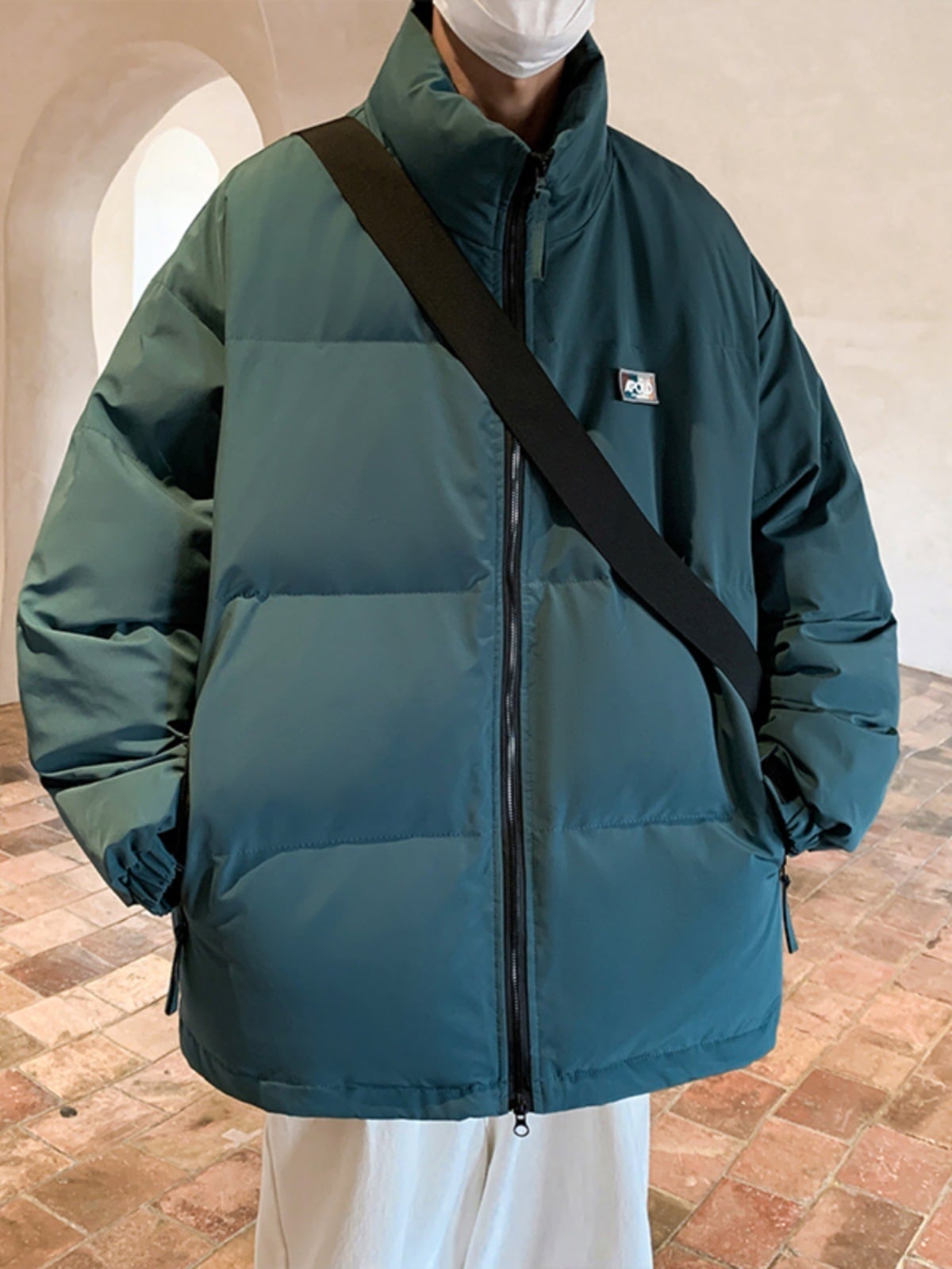 メガ割スタンドカラーダウンジャケットメンズ新作厚手パンコートアメリカン防風中綿コート