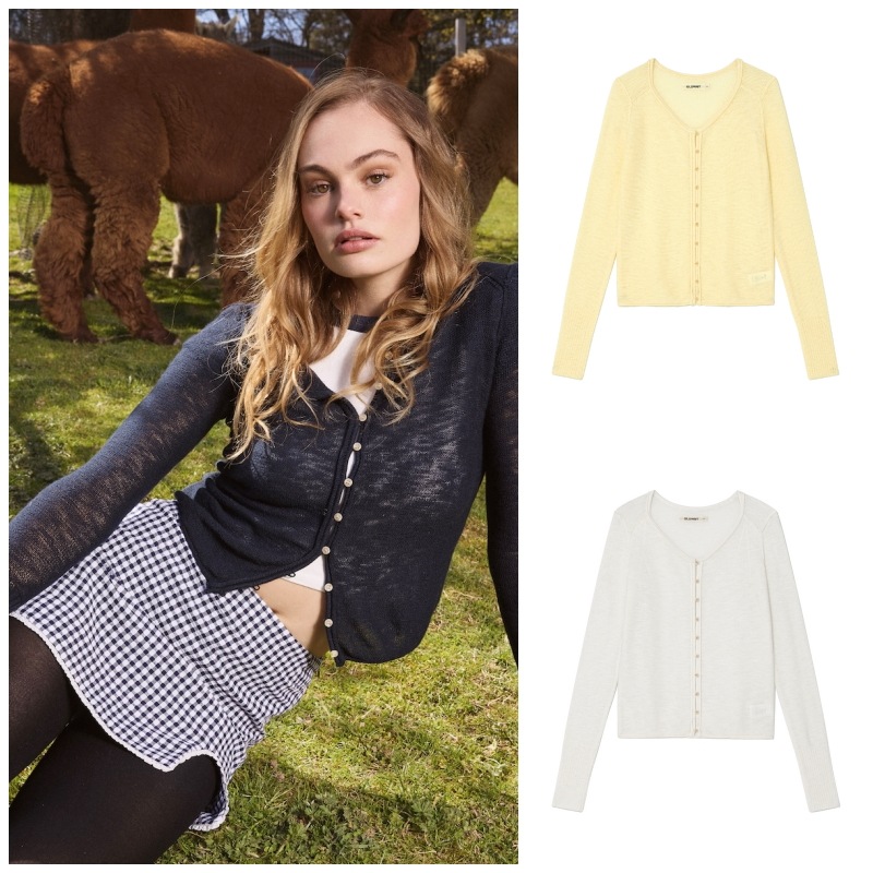 【GLOWNY】 HOUSE BUTTON CARDIGAN : 3COLORS