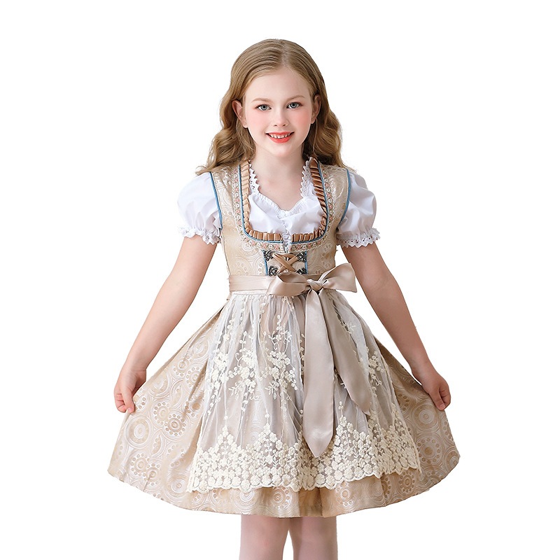 カーニバル子供用コスチューム女の子用コスメイド子供服ドイツオクトーバーフェストミュンヘン農場田園ドレス