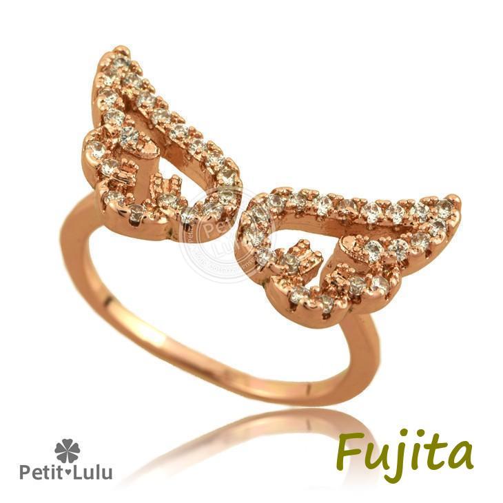 指輪 リング レディース ダイヤモンドCZ 天使の翼 エンジェル 羽 ウィング フリーサイズ 18金RGP ブランド 誕生日 プレゼント ギフト