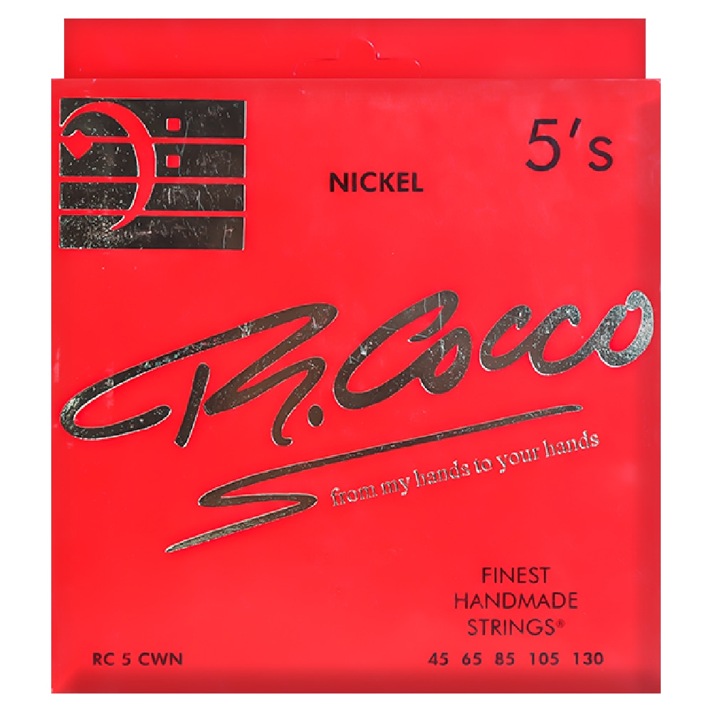 手作りラウンドワウンドニッケルメッキ5弦ベース弦 RC5CWN 45-130