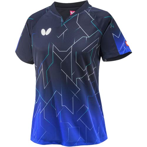 [Butterfly] レディース バトレイ シャツ 46039 178 ネイビー S 卓球ウェア ゲームシャツ