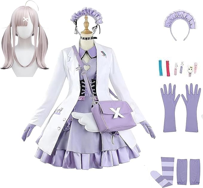 大人気健屋花那 YouTuber バーチャル 洋服 新衣装 コスプレ 風 衣装 学園祭 文化祭 仮装セット 人気 コスチューム アニメ キャラクター 靴ウィッグ付き