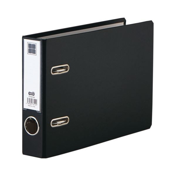 （まとめ） TANOSEEレバー式アーチファイル A5ヨコ 2穴 280枚収容 28mmとじ 背幅50mm 黒 1冊 [x10セット]
