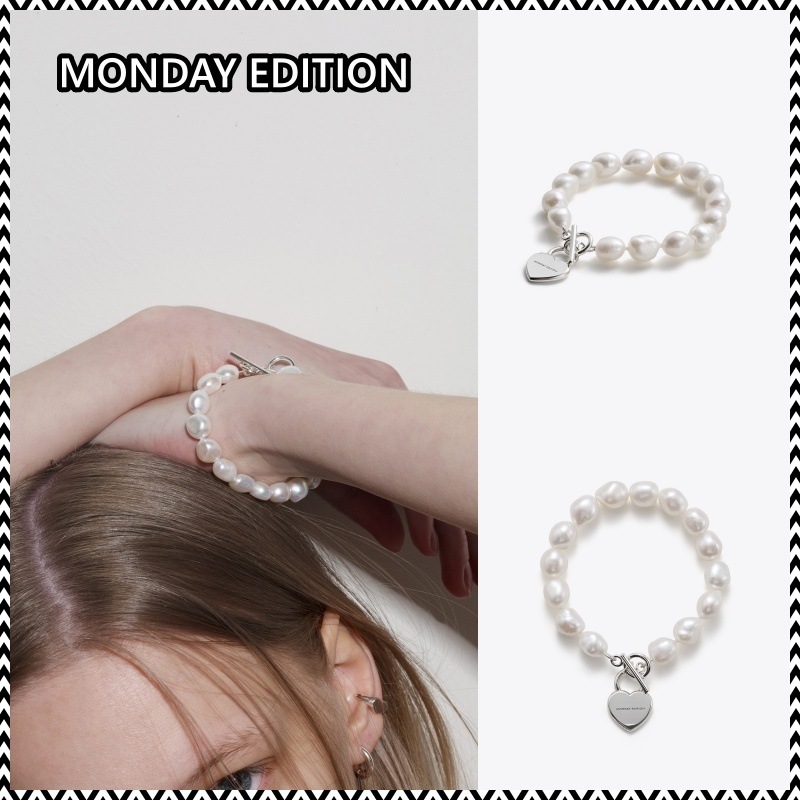 MONDAY EDITION THE BAROQUE PEARL AND ME HEART BRACELET