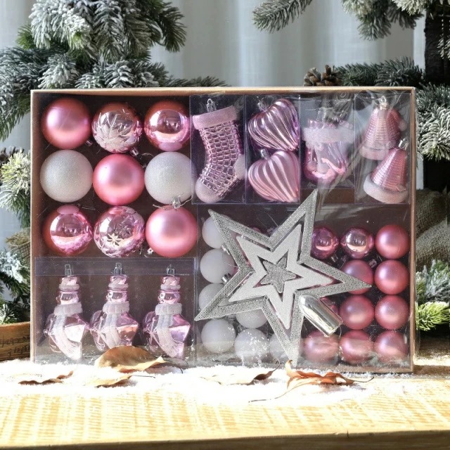 破格値47個セット クリスマス ボール 北欧風 クリスマスツリー 飾り 豪華 多種類 おしゃれな デコレーション用 直径6cm
