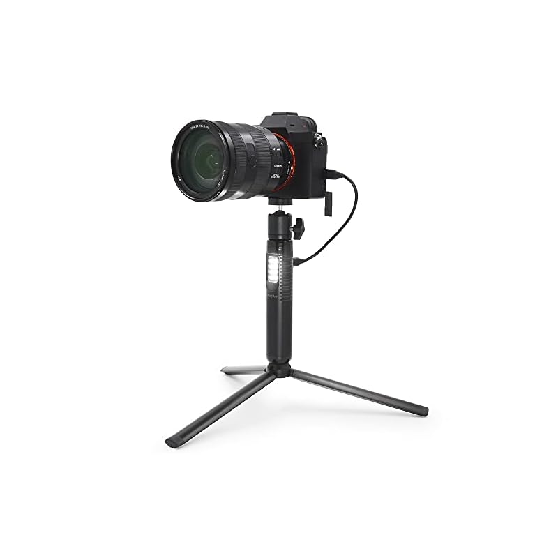 SONYカメラ用MAXCAM軽量バッテリー電源三脚付属品キットバッテリー電源グリップ+LED補光ランプ+アルミニウム合金三脚+ミニボールヘッドを含むバンドル