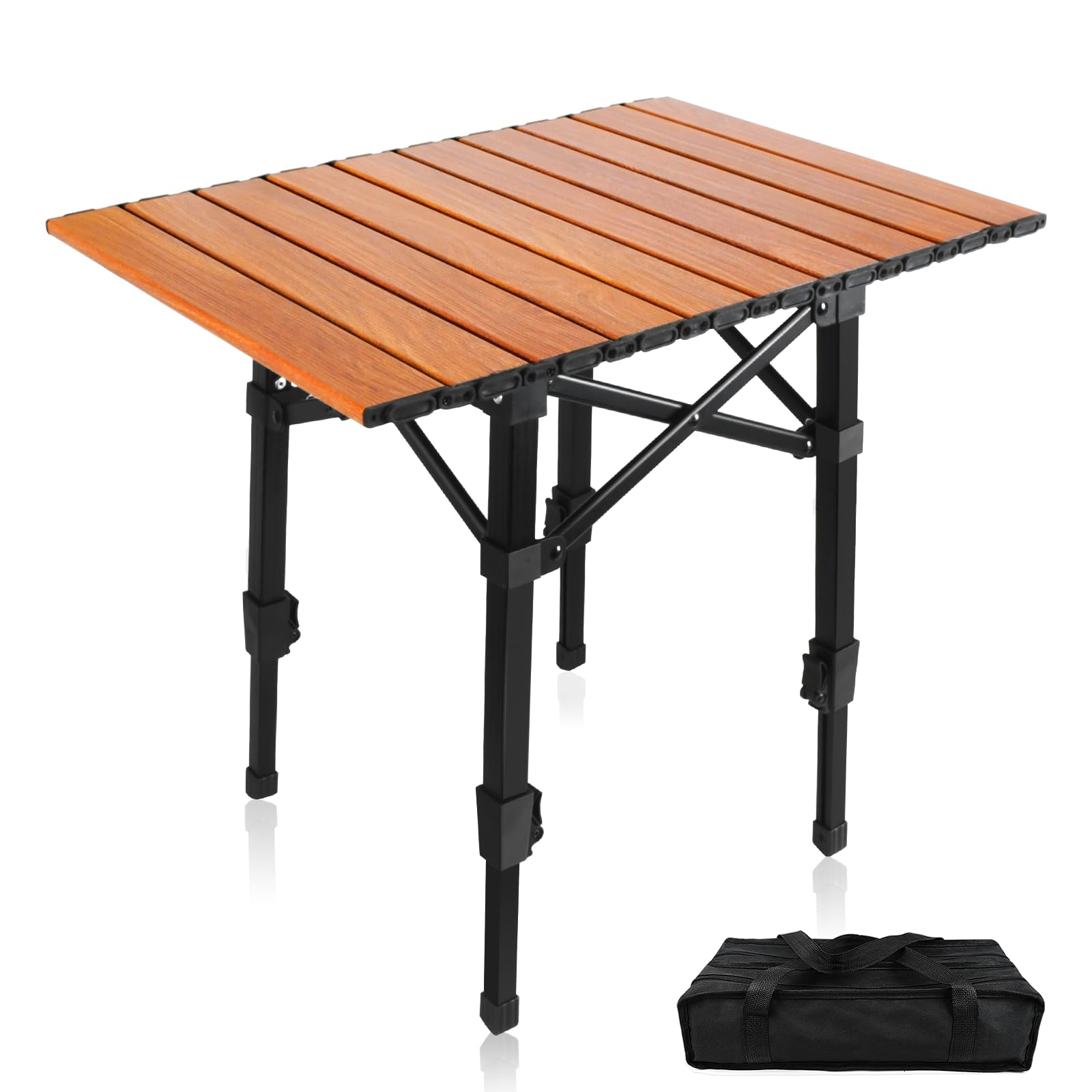【木目調天板・無段階高さ調節】 アウトドアテーブル 折りたたみ ローテーブル テーブル 軽量 伸縮 簡単組み立て 【工具不要】 耐荷重50kg 頑丈 耐熱 傷つきにくい アルミ キャンプテーブル ピク 5,309円