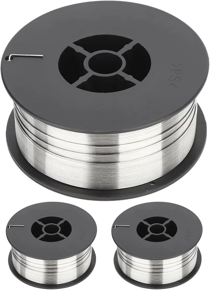 半自動溶接機 ワイヤー フラックスワイヤー ノンガス 溶接ワイヤー MIG溶接(シルバー, 0.8mm 3kg)