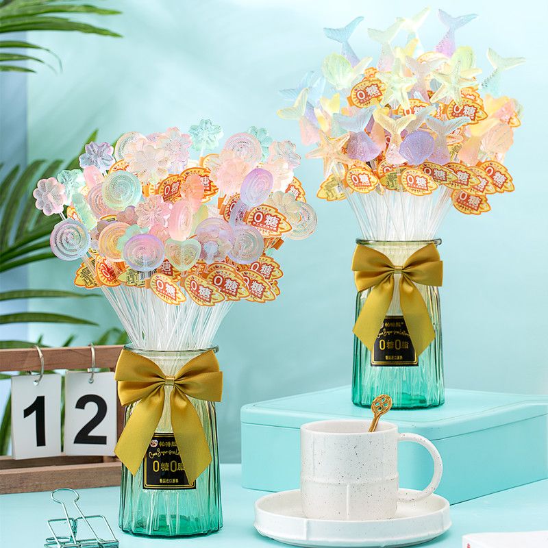 スクロースなしのロリポップ ロング ポール クリスマス キャンディの花瓶をプレゼントする 0 スクロース キャンディ お玉 誕生日プレゼント 子供の贈り物