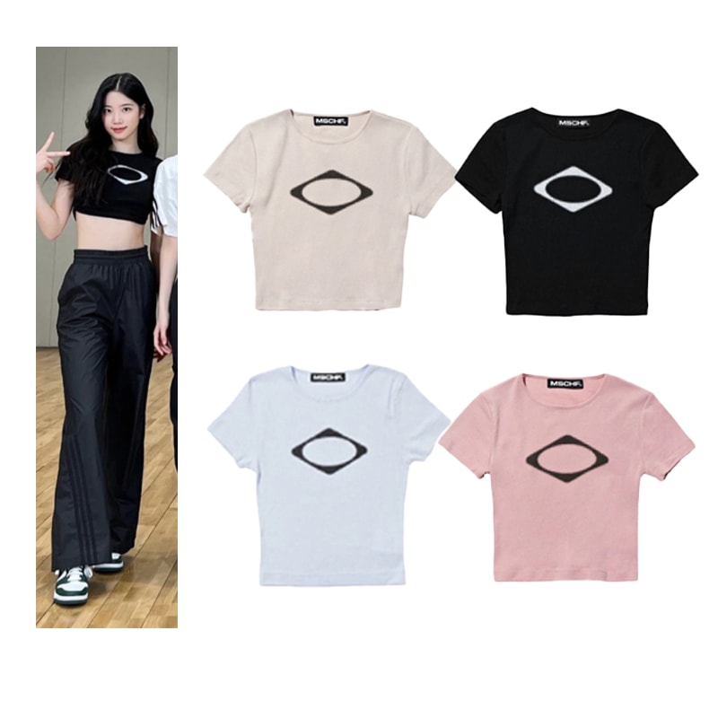 Mis LE SSERAFIM カズハ 着用 Rhombus Blur T-Shirt Mini 人気商品