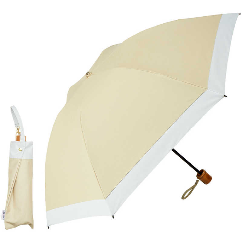 KIZAWA　逆さ式日傘シルキーラックス sakasa glare バイカラー ［日傘 /50cm］ ベージュ×ホワイト　S011-M55O-beige-off 5,060円