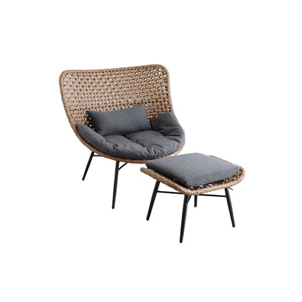 リゾネア パーソナルチェア（オットマン付） ナチュラル 組立品