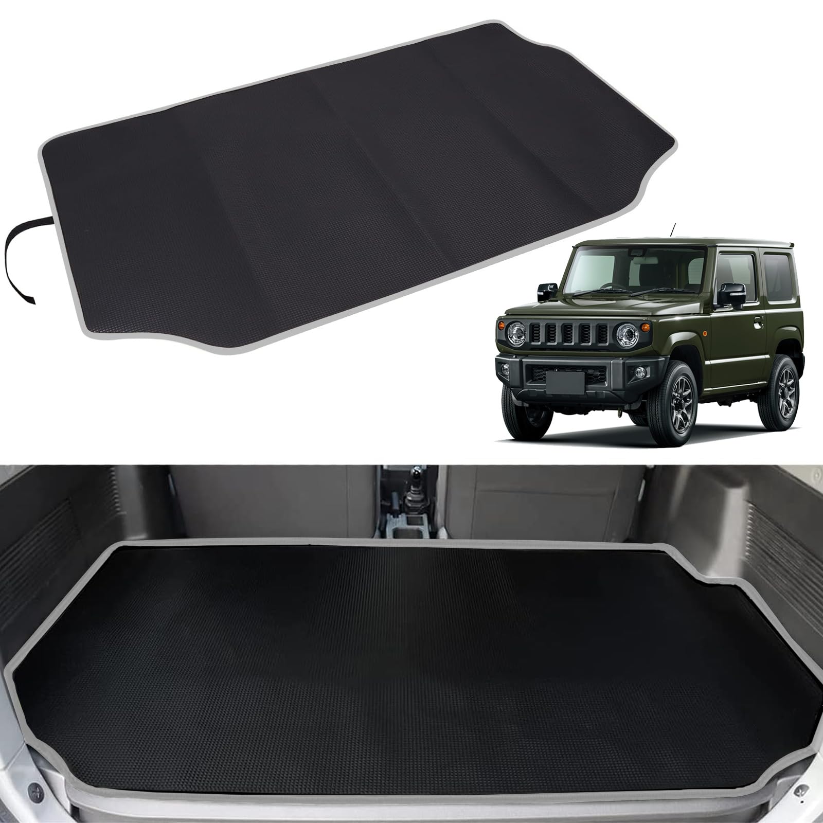 Temiry 新型ジムニー用 ラゲッジマット JB64W JB74W 専用 ラゲッジマット 撥水 荷台マット 汚れに強い 後部座席 滑り止め ゴム製 耐久性 取付簡単 ジムニー用 グレー