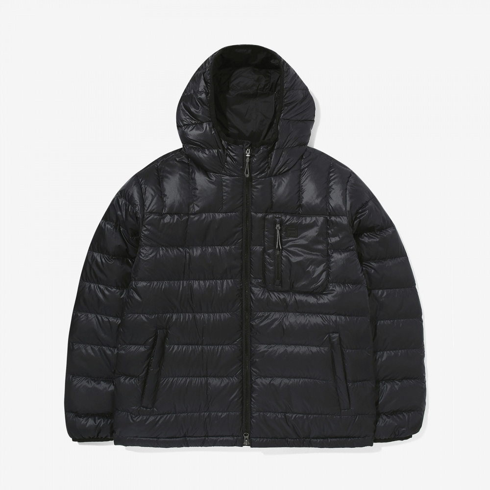 フィラグロスリップストップライトウェイトフード付きダウン_FS2DJG4108M_BLK