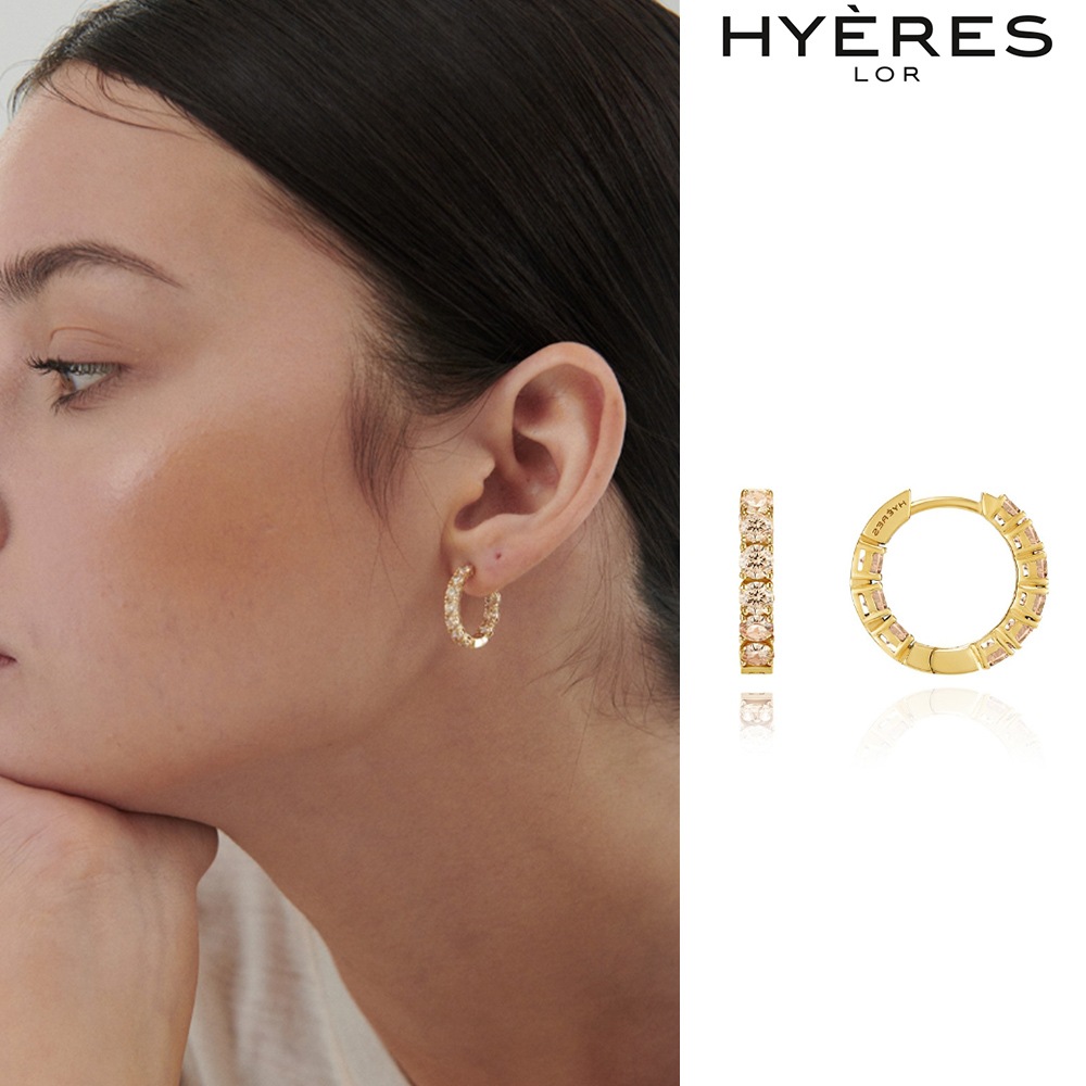 [HYERES LOR] Essence Silver Tennis (Y) Champagne One-Touch Earring