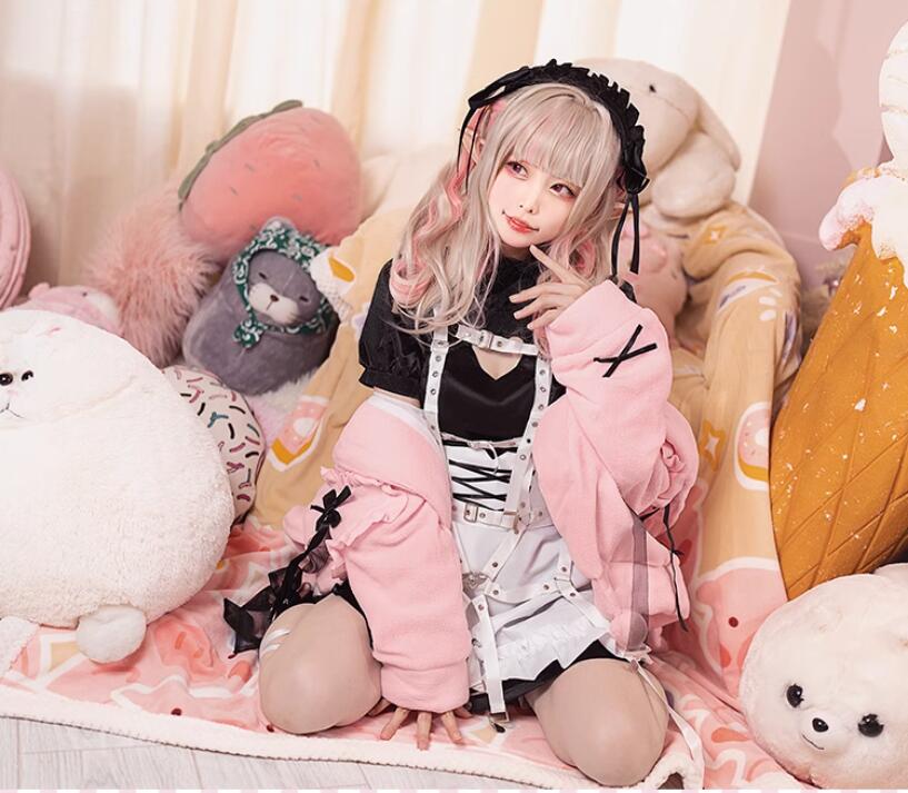 バーチャル YouTuber Vtuber 魔界ノりりむ コスプレ 服 衣装 Ririmu コスチューム変装 衣装 靴 かつら ウィッグ