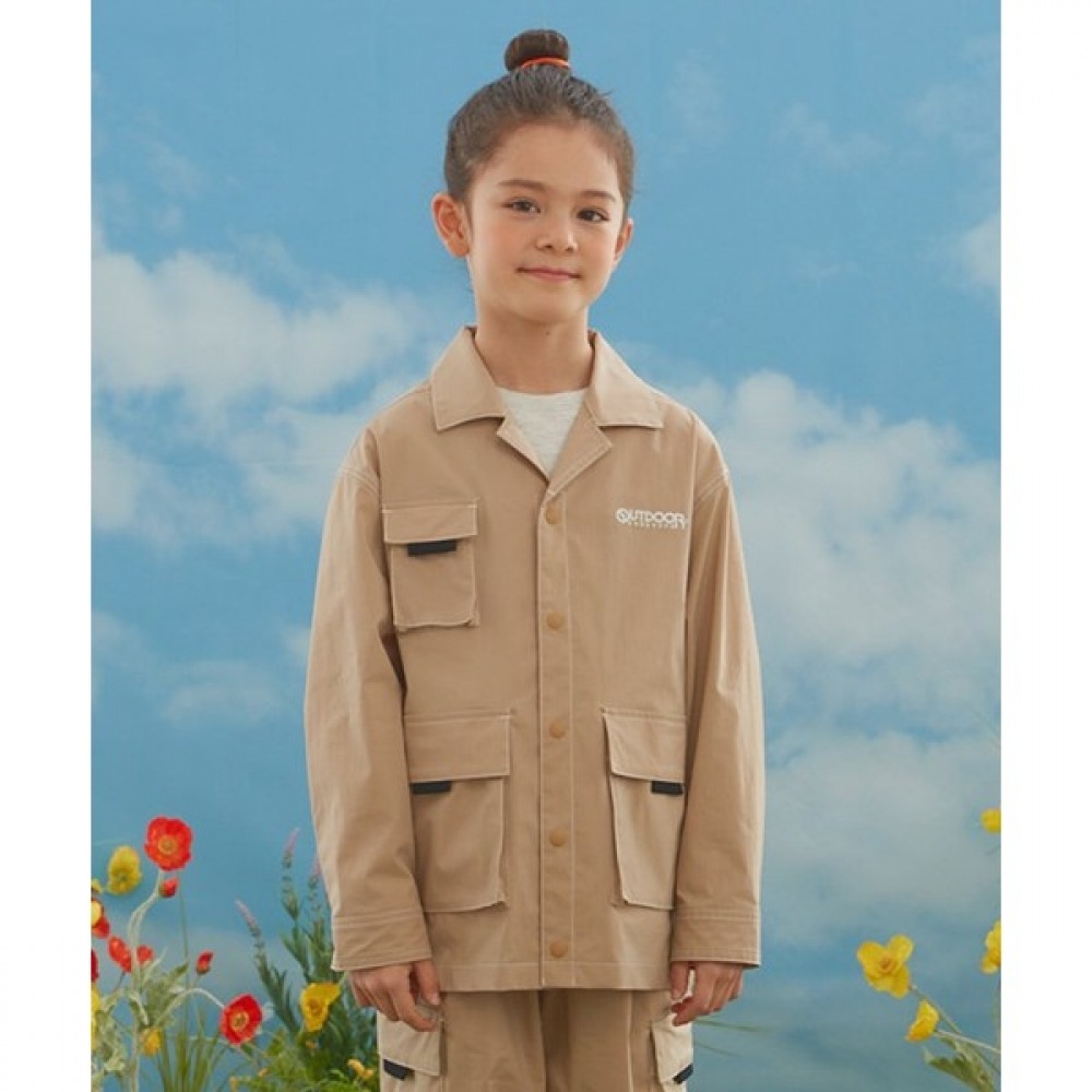 アウトドアプロダクツキッズゴフコアウーブンジャケット（ベージュ）OD241OJK02_BEI