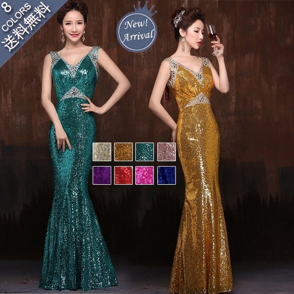 パーティードレス イブニングドレス ロングドレス カラードレス 大きいサイズ ファスナー