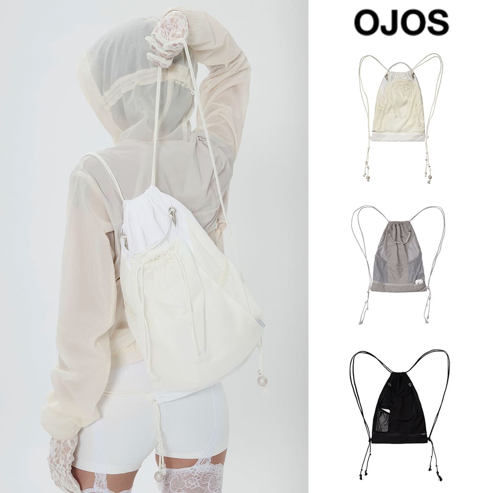 [OJOS] Sheer Shoecase Mesh Gymsack