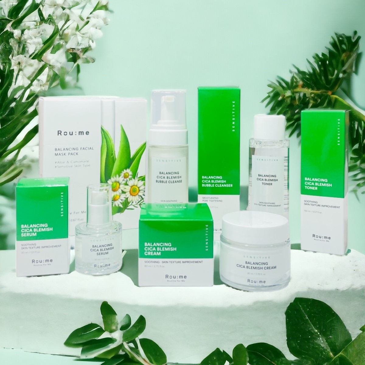 [敏感肌/トラブルケア] シカ ルーティン5種セット 1+1 (化粧品,美容液,クリーム,クレンジング,パック)