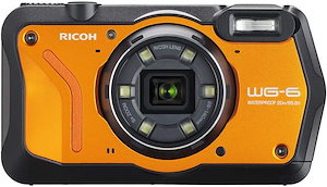 RICOH WG-6 オレンジ 本格防水カメラ 20メートル防水 耐衝撃 防塵 耐寒 2000万画素 4K動画対応 高性能GPS内蔵 水中専用マーメードモード搭載 高性能GPS・電子コンパス内蔵 仕事