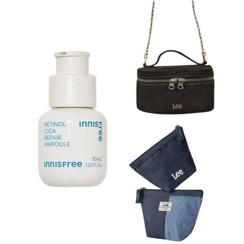[韓国新作][イニスフリー X Lee] レチノール シカ 跡 アンフル 30ml 企画/Lee デニム ポーチデニム ミニ チェーンバッグ 贈呈！/韓国コラボ化粧品/韓国レチノール