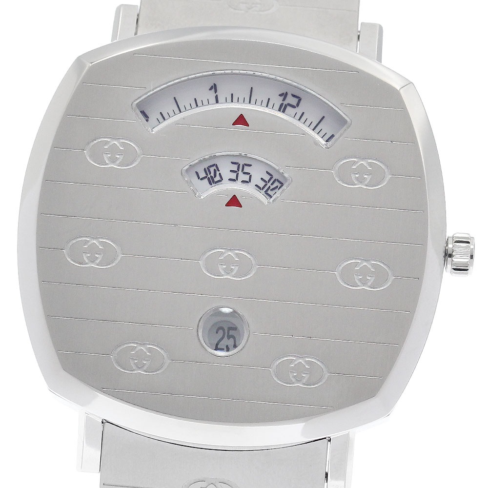 グッチ GUCCI 157.3/YA157410 グリップウォッチ デイト クォーツ メンズ 良品 内箱付き_956460【中古】