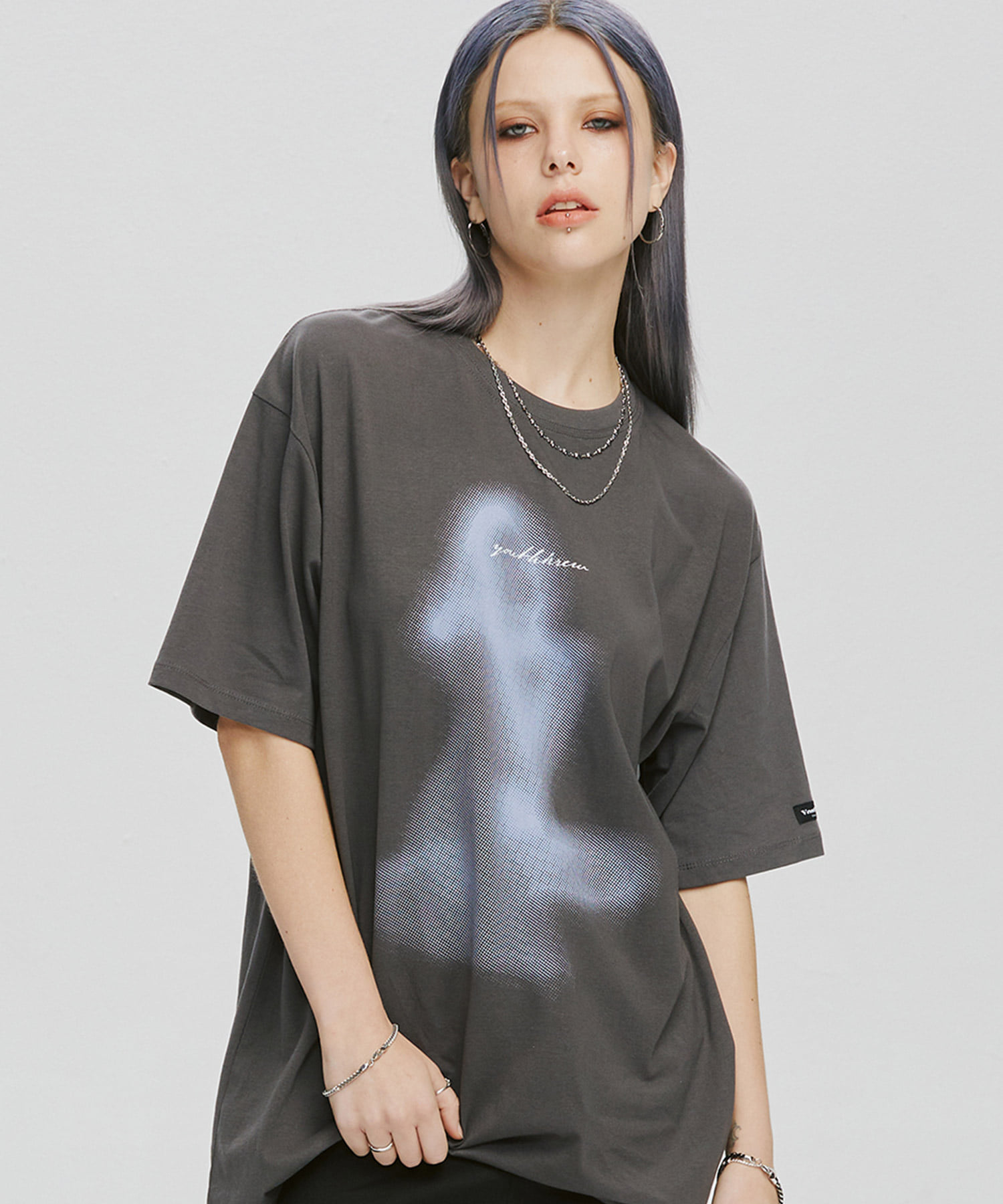 YK Aria Boxy Tee-Charcoal