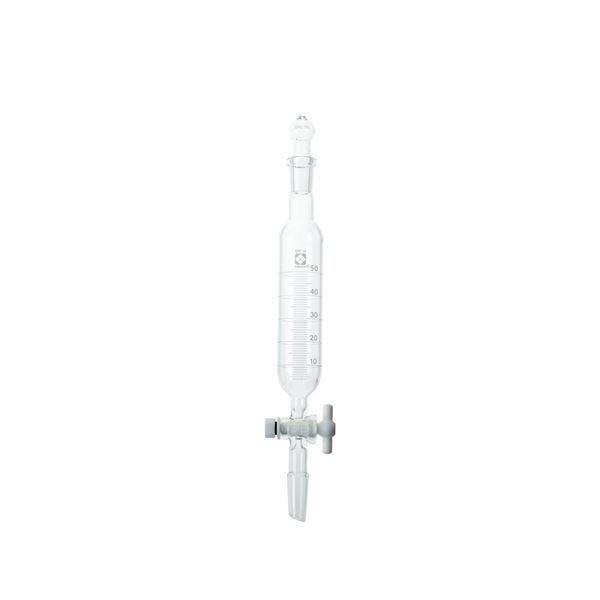 [柴田科学]SPC分液ロート 円筒形 PTFEコック付 目盛付 50mL