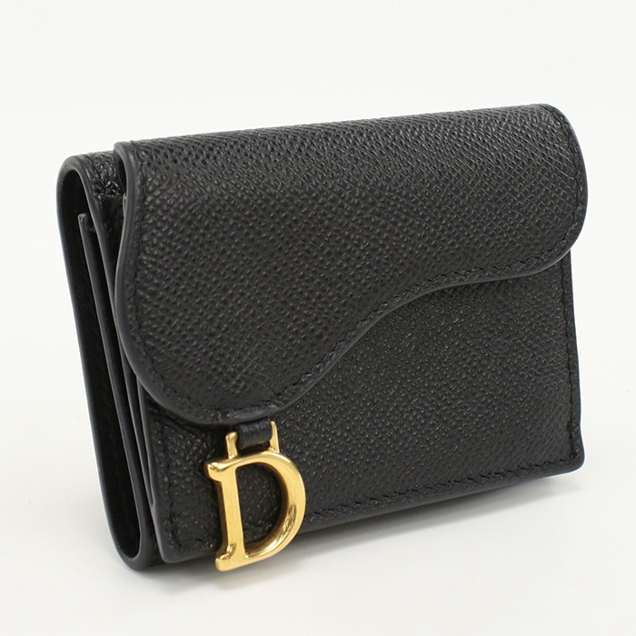 三つ折り ウォレット サドル CD86930 三折財布 レザー/三つ折り ウォレット ブラック【中古】 レディース