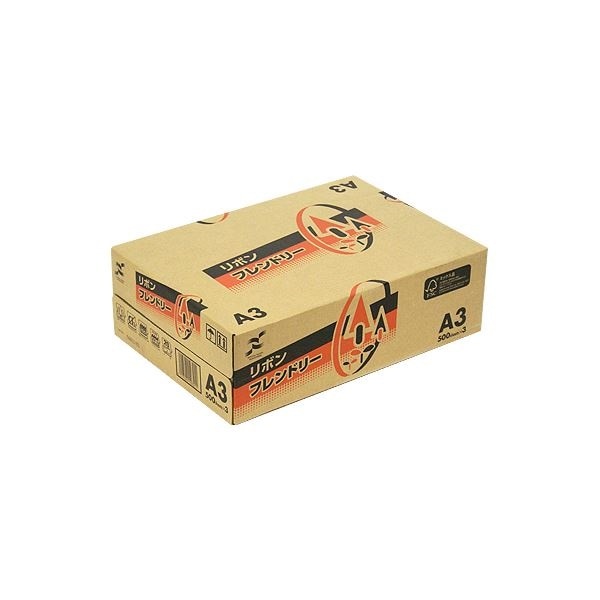 日本製紙 リボンフレンドリー A3RBNF-A3 1セット（1500枚:500枚x3冊）