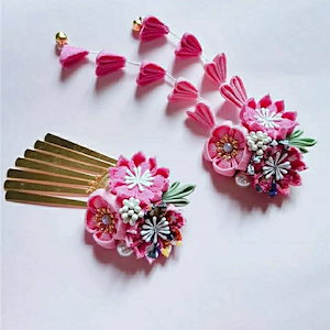 桜飾りと風髪飾りと風髪飾りと小物日本の着物浴衣ヘアクリップ