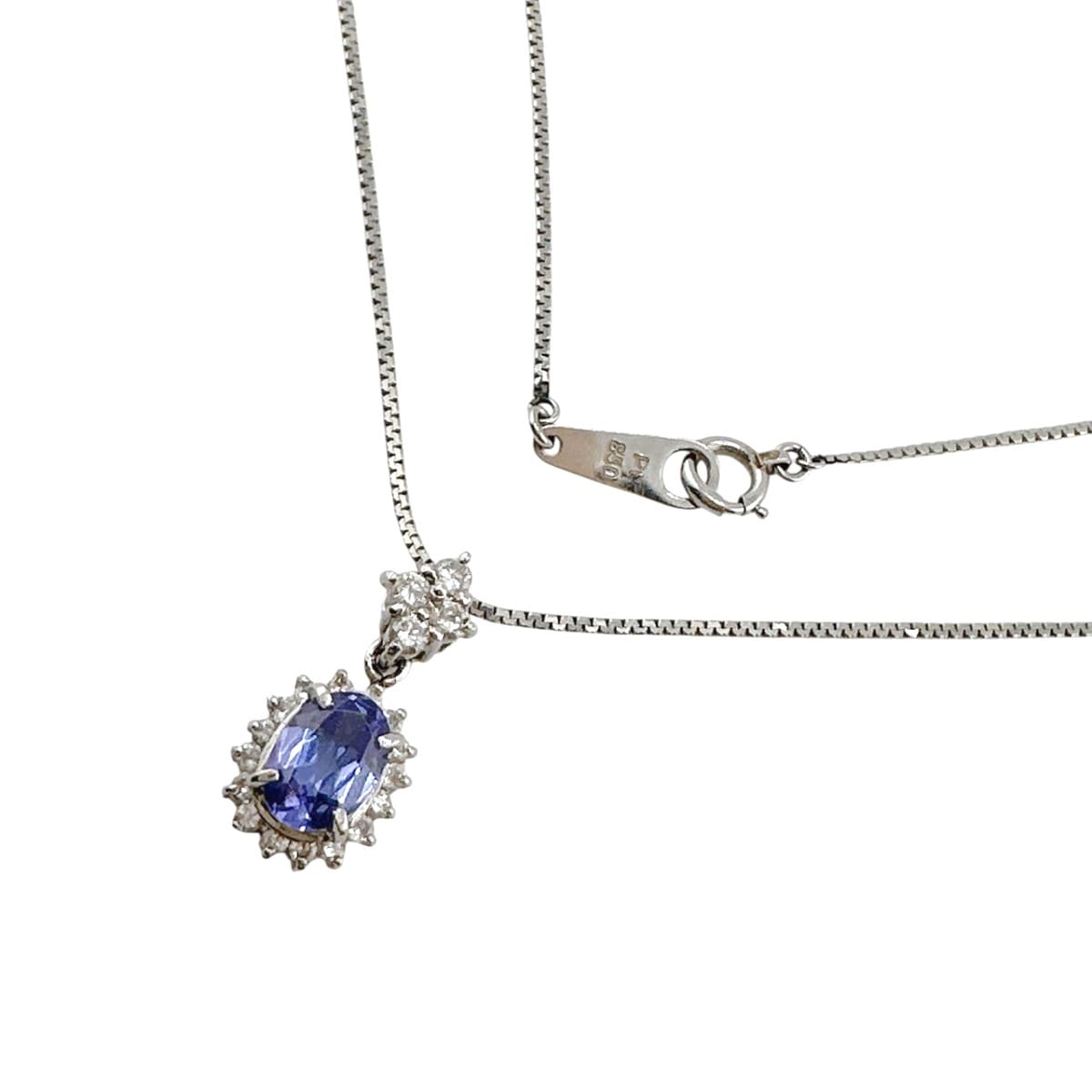 T 0.75 D 0.29ct タンザナイト 44cm プラチナ×ブルー