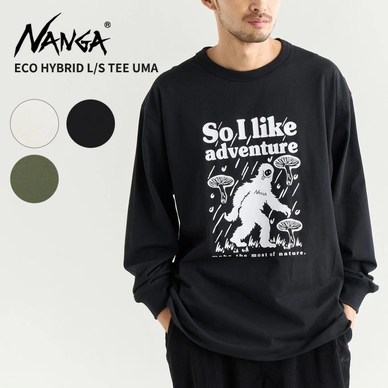 ナンガ Tシャツ メンズ 長袖Tシャツ レディース NANGA エコハイブリッド ロングスリーブ ティー ECO HYBRID L/S TEE UMA N2530-1L061Z