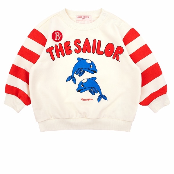 韓国人気ブランドベビーイルカストライプ Tシャツ