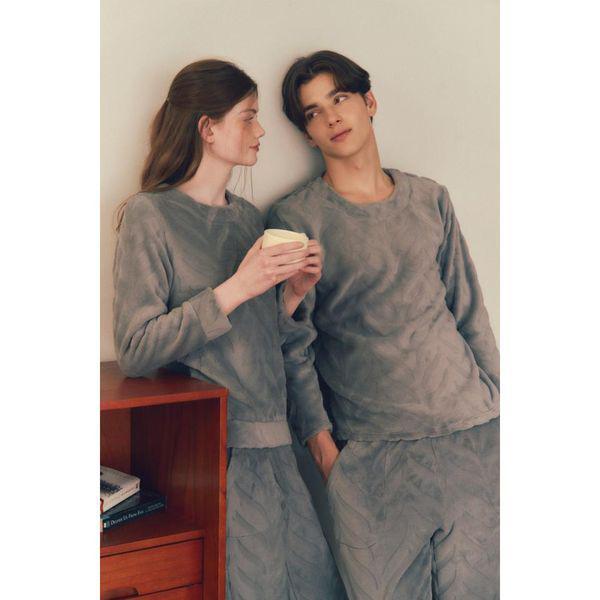 ビーナス 正常 ポグニ 極細糸 幾何学模様 バーンアウト 男性 女性 パジャマ 室内着 セット VEP395M.._P409606593