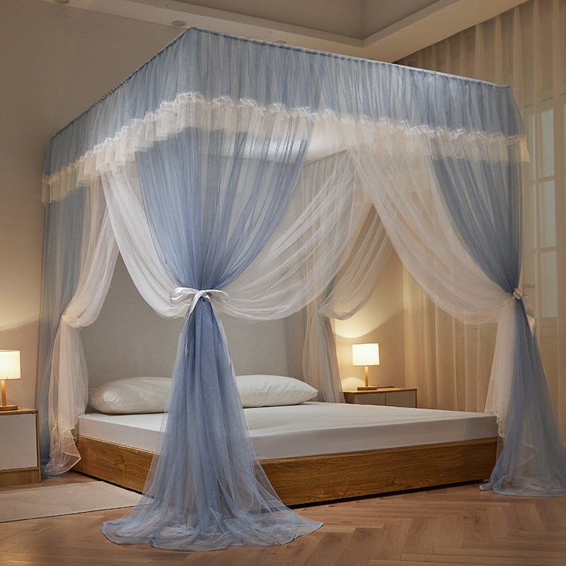 宮殿宮殿の床スタンドモスキートネット家庭用寝室ブラケットポール濃厚で厚くなったハイエンドのプリンセススタイルベッドカーテンパターンアカウント