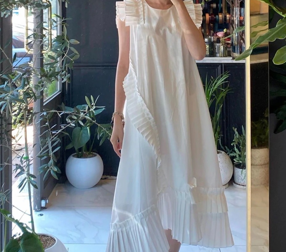 ワンピース シャツワンピース ロング ロング丈 袖なし ノースリーブ ラウンドネック 襟なし Aライン プリーツ 切り替えデザイン 薄手 かわいい 大人可愛い きれいめ シンプル カジュアル 大人 5,681円