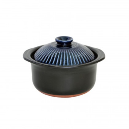 M1107 菊花ごはん鍋 炊飯鍋 瑠璃釉 2合炊 萬古焼