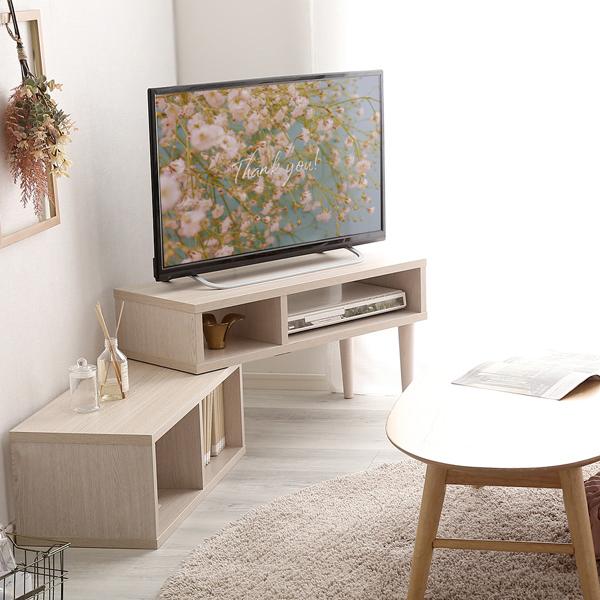 テレビ台 伸縮 変形 TV台 テレビボード TVボード ローボード 棚 収納 ラック 北欧 おしゃれ コンパクト 形 変えられる 変わる オープンスペース 木目 ナチュラル