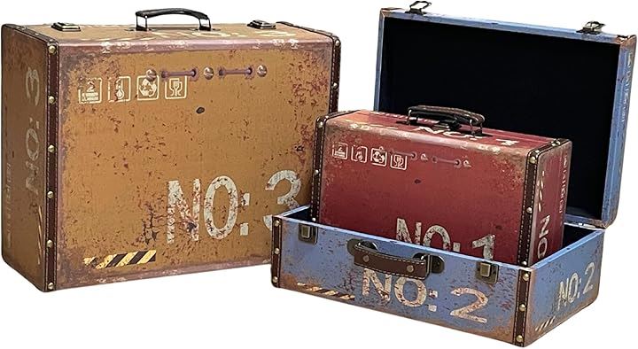 アンティーク調 レトロ アタッシュケース インテリア用 トリプルサイズ( マルチカラー) 7,110円