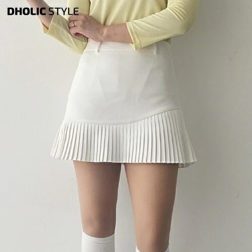 パンツ裏地プリーツ切替スカート・p388222