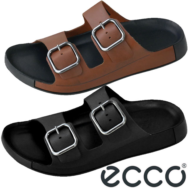 エコー ecco メンズ サンダル コンフォートサンダル スライドサンダル レザーサンダル 500934 01001 ブラック 01053 コニャック