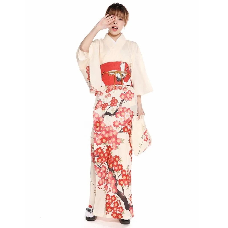 【1-3日出荷】浴衣 着物 レディース 桜 着物 伝統 訪問着 正装 位置プリント シワになりにくい 洗える