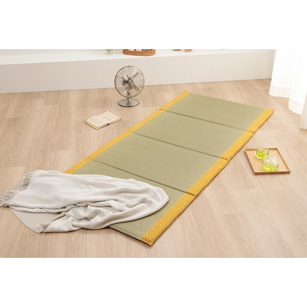 1122950293701 寝具 マット マットレス い草 コンパクト 調湿効果 抗菌防臭 イエロー 90×200cm メーカー直送