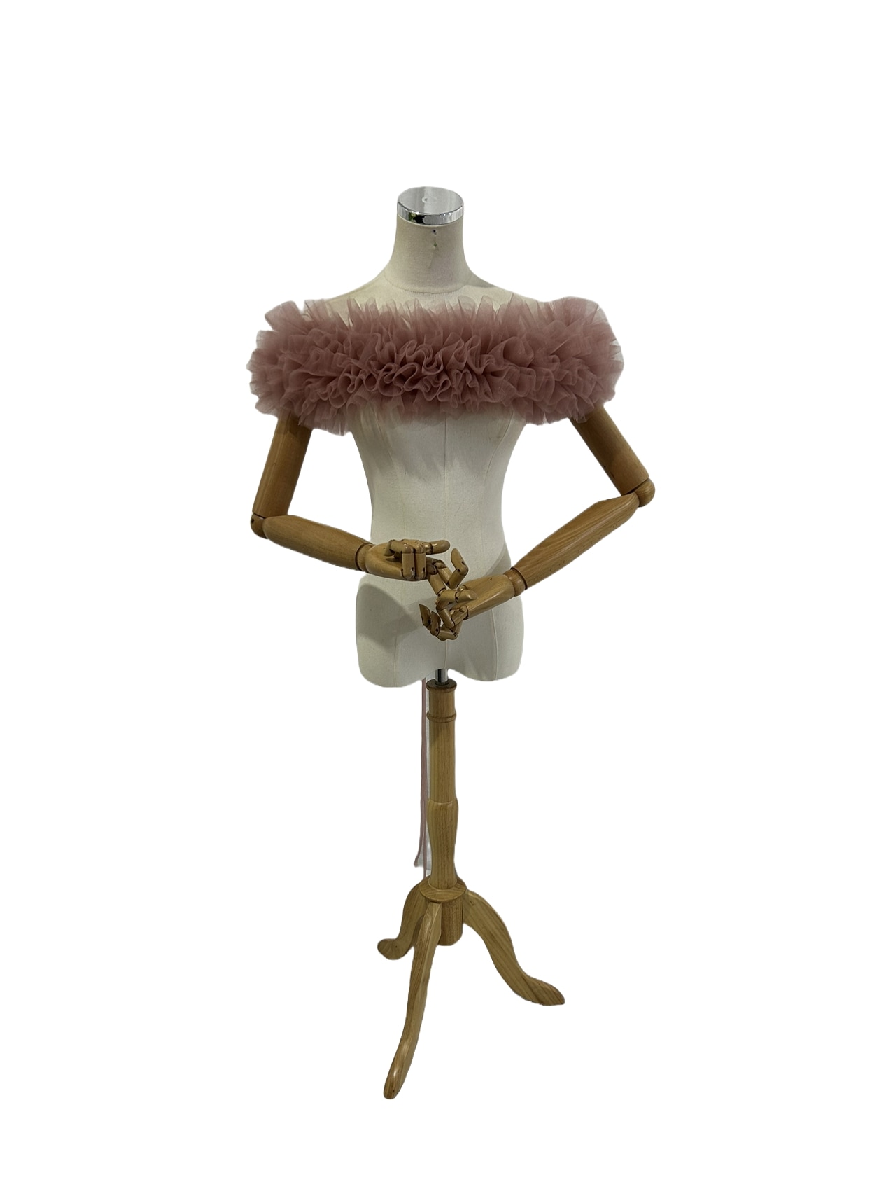 取り外しオフショルダー ピンク ソフトチュール 編み上げ 披露宴 前撮り